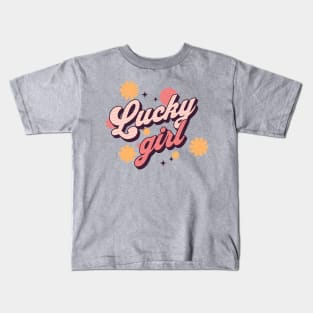 Lucky Girl Syndrome Positive Affirmations Kids T-Shirt